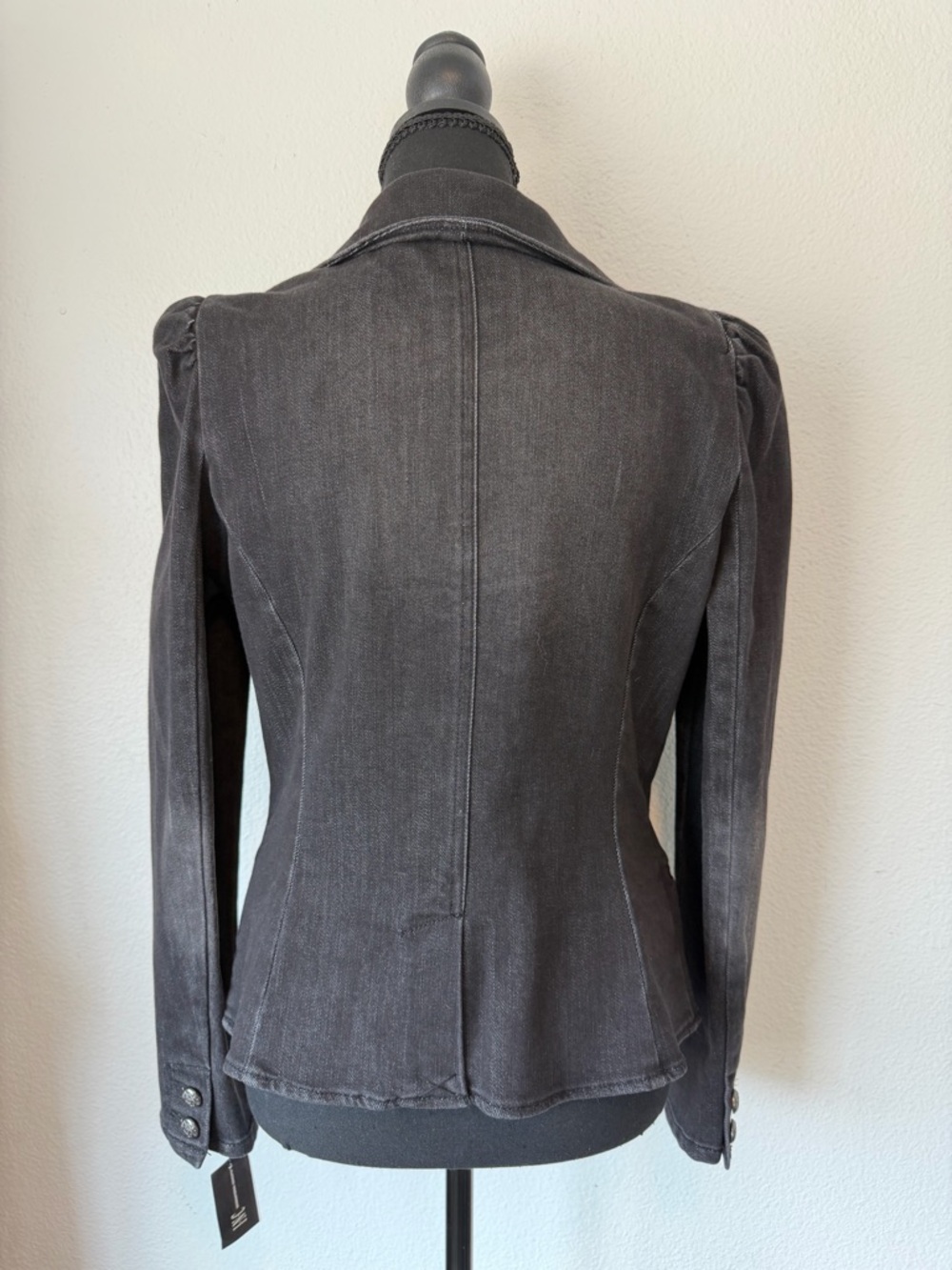 INC Black Cropped Denim Blazer-Size XS-NWT - Picture 6 of 9